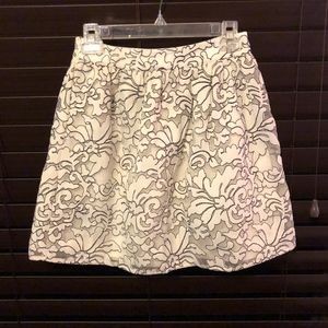White & Black Floral Skirt